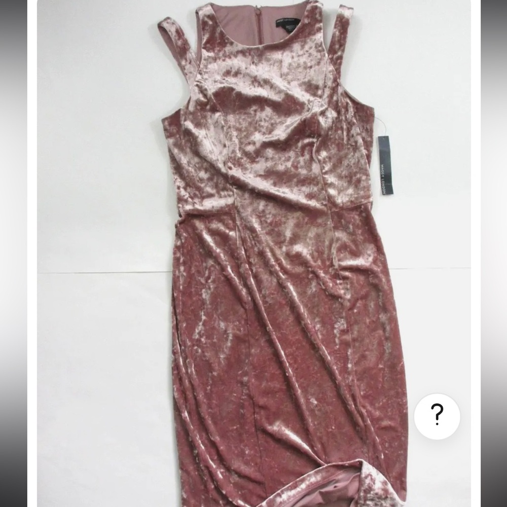 NWOT Maggy London Pink Velvet MIDI Dress